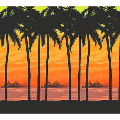 Island luau Sunset Scene Banner 30 ft. x 8 ft.
