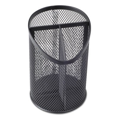 Metal Mesh 3-Compartment Pencil Cup