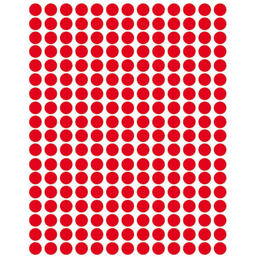 Color Coding Dot Stickers Red 1/4" 6 Sheets