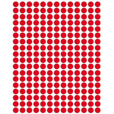 Color Coding Dot Stickers Red 1/4" 6 Sheets