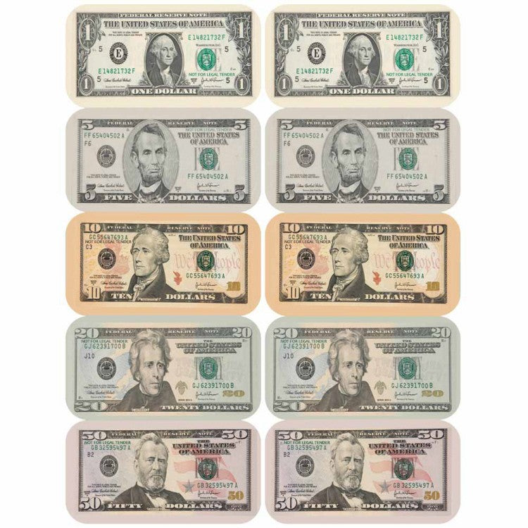 Dollar Currency Banner Stickers 2" x 1" 80/pk