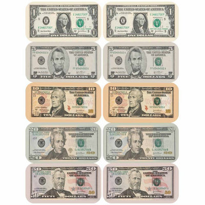 Dollar Currency Banner Stickers 2" x 1" 80/pk