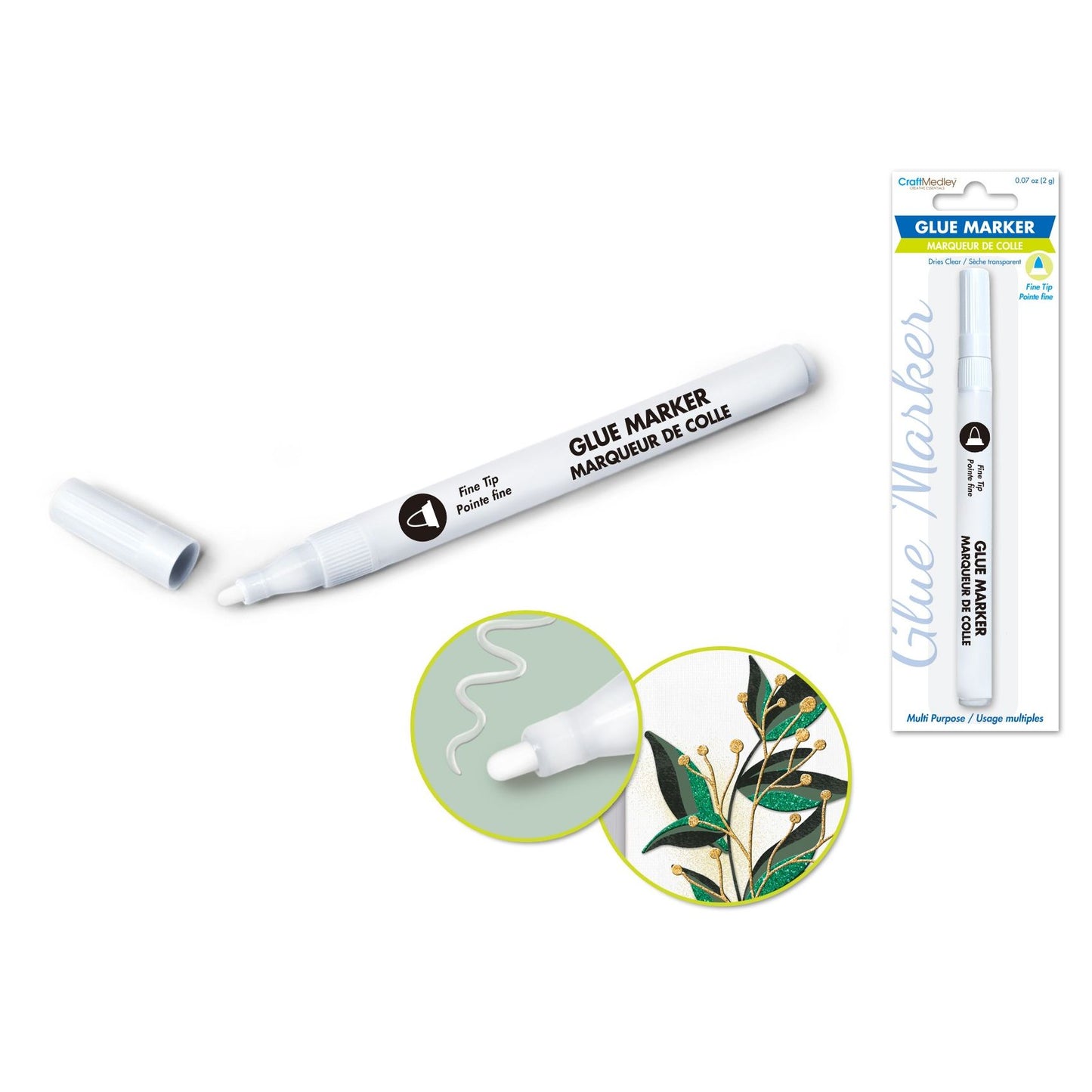 2g Glue Marker Transparent Fine Tip