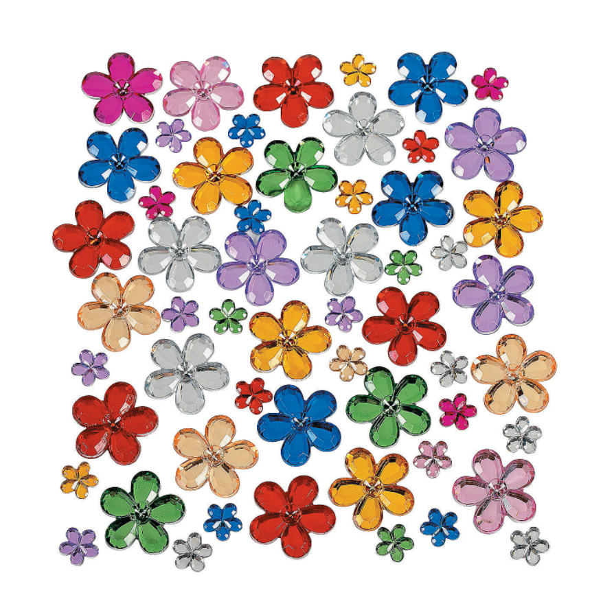 Flower Rhinestones 3/8" - 3/4" 150/pk
