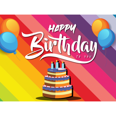 rainbow birthday poster 18x24