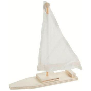 6 1/2" x 7 1/2" DIY Wood Sailboat Coloring Craft Kits - 12 Pc.