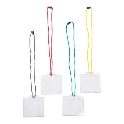 Plastic Bright Badge Holders,12pk