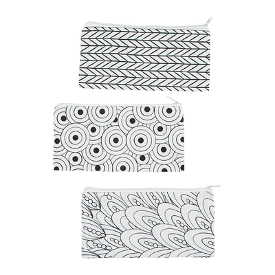 Color Your Own Canvas Doodle Pencil Cases - 12 Pc.