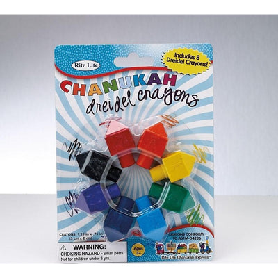 Dreidel Shaped Chanukah Crayons 8/pk
