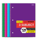 3 Subject Notebook College Ruled 120 Sheets