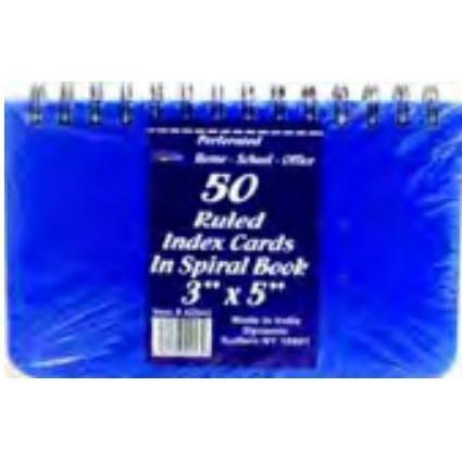 Index Card Spiral Poly Cover 3" x 5" 50/pk
