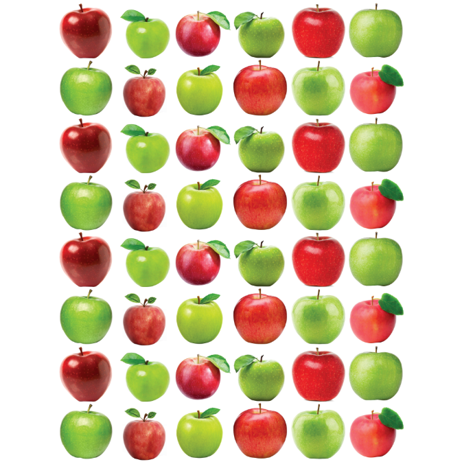 Stickers Apple 3/4" Round 19mm Color Print 10/pk