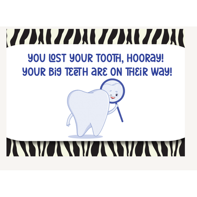 Losing tooth card ZEBRA PRINT 36/pk