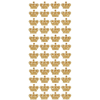 Adhesive Rhinestone Crown Gold 48/pk