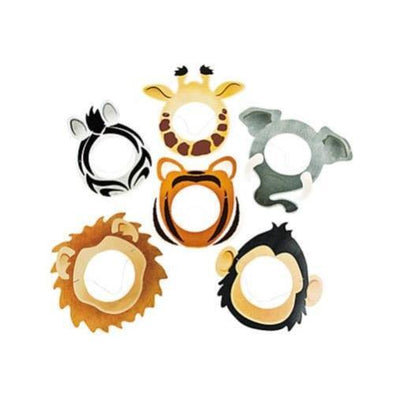 Printed Animal Face Masks 12/pk
