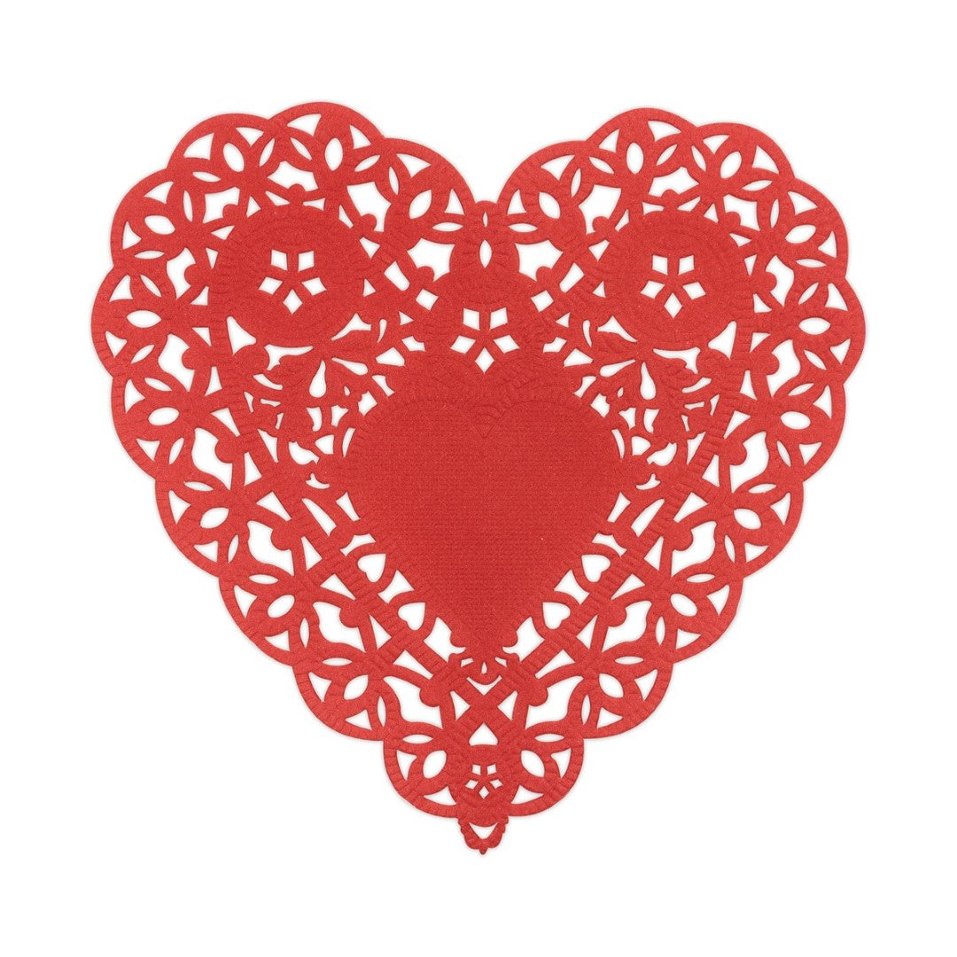 Paper Heart Doilies (Red, 4" 100 Pack)