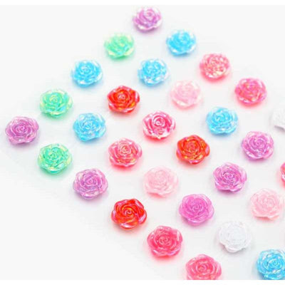 Adhesive Rhinestone Assorteed Color Roses 45/pk