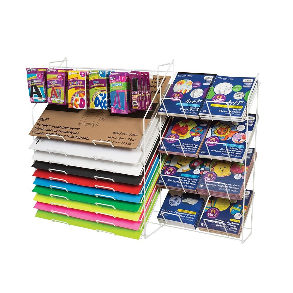 4 Ft. Planogram Rack, White, 39 11/16"H x 47 7/8"W x 17 5/16"D, 1 Rack