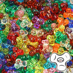 Tri-Bead Transparent Multi 11mm 900/pk