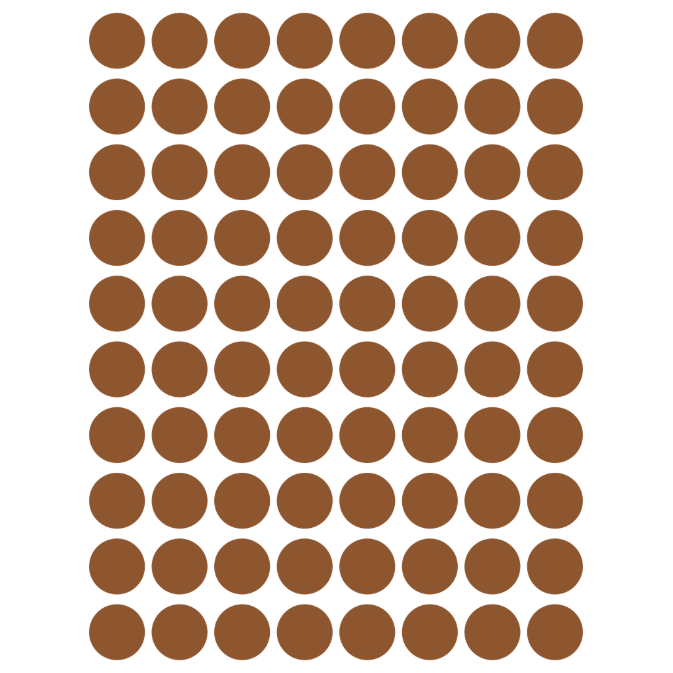 Color Coding Dot Sticker Brown 1/2" 13mm Color Print 32/pk