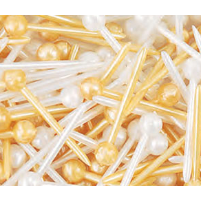 Globe Pins Gold and Pearl 25mm 1/4 lb