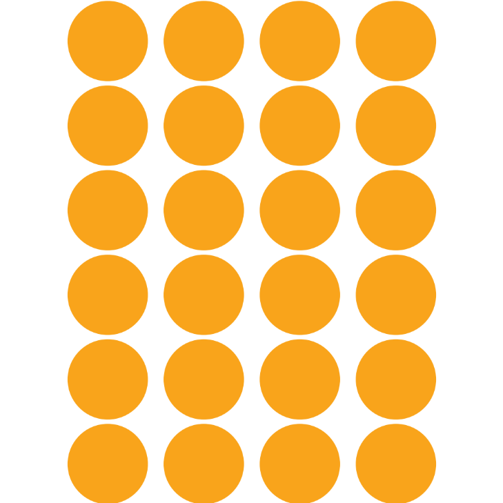 Color Coding Dot Stickers All 1" Orange 25mm Color Print 32/pk