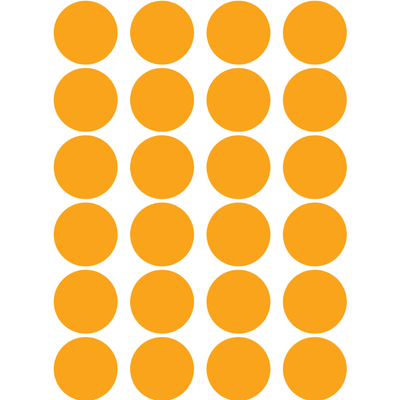 Color Coding Dot Stickers All 1" Orange 25mm Color Print 32/pk