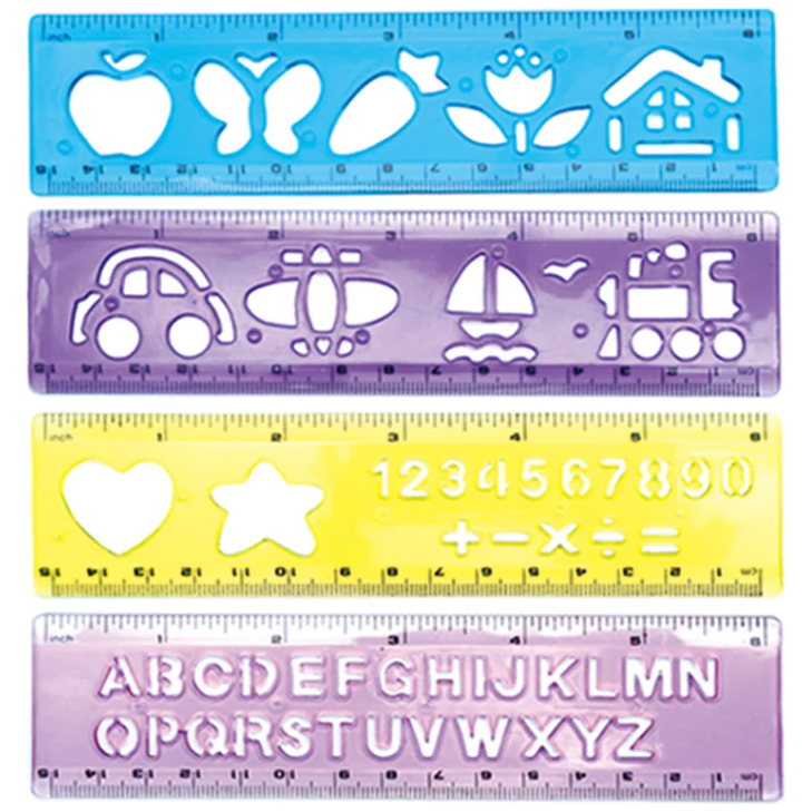 Stencil Shape Ruler 4/pk