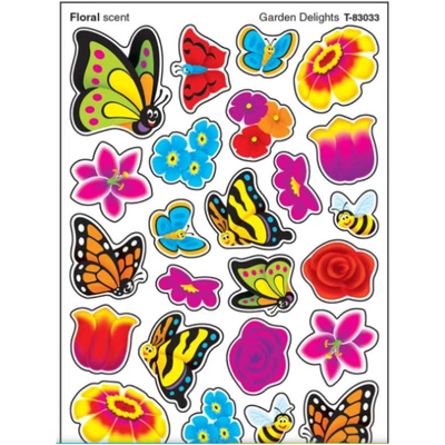 Garden Delights Floral Scent Stickers 4 1/8" x 5 7/8" 96/pk