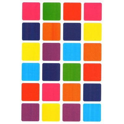 Multi Colored Square Stickers 1" (25 Sheets)