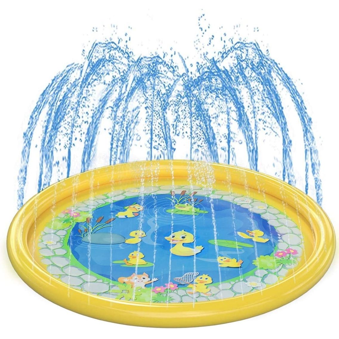 Kids Splash Play MatSprinkler Pad & Sprinkle Wading Pool 68"