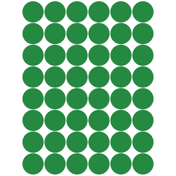 Color Coding Dot Sticker Green 3/4" 19mm Color Print 32/pk