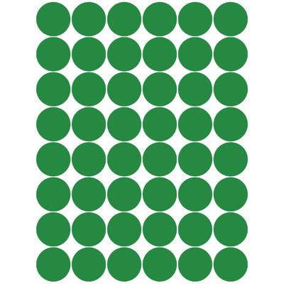 Color Coding Dot Sticker Green 3/4" 19mm Color Print 32/pk