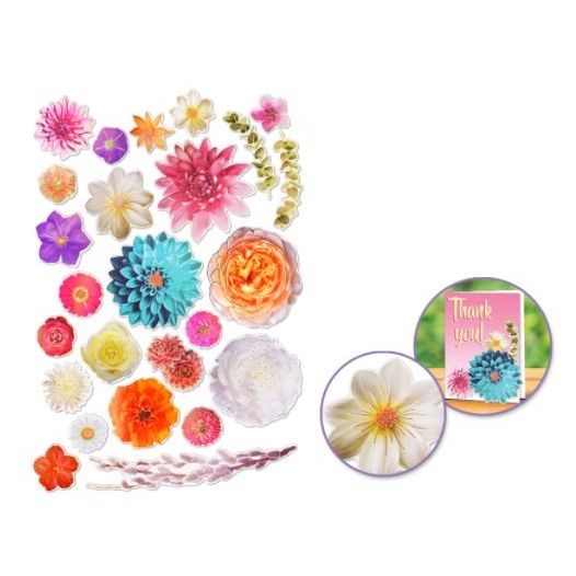 Paper Craft Floral Die Cuts With Foil Accents