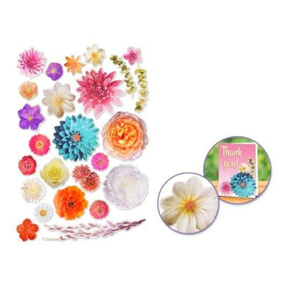 Paper Craft Floral Die Cuts With Foil Accents