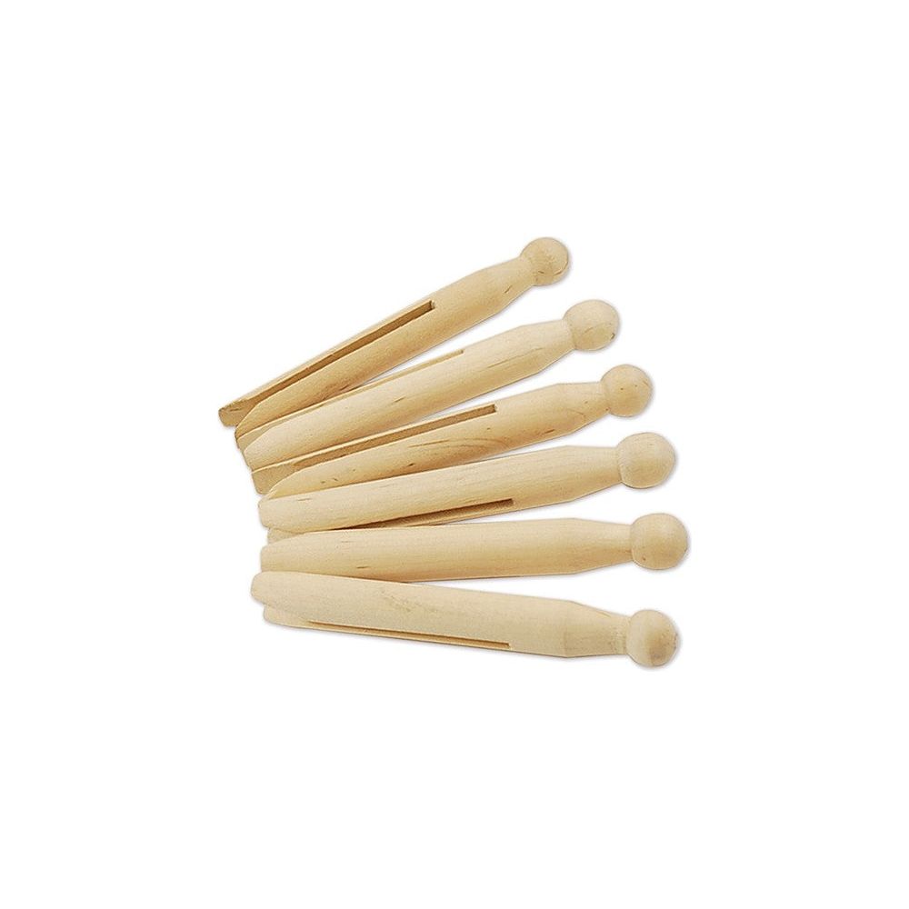 Wooden Doll-Pin Clothespins 4 1/4" 6/pk