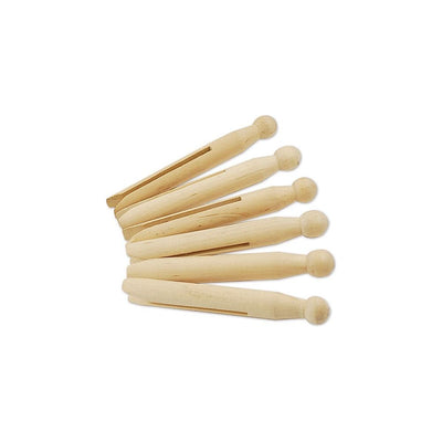 Wooden Doll-Pin Clothespins 4 1/4" 6/pk