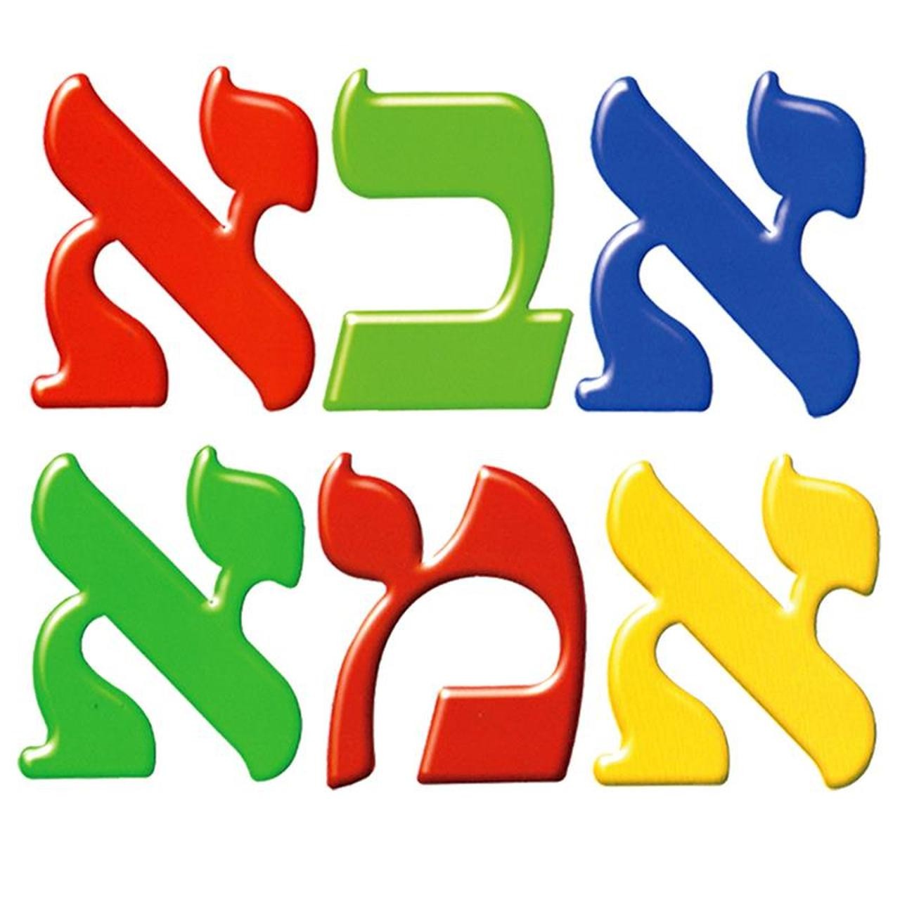 Jumbo Alef Bais Letter Cutouts Assorted Colors 6 1/2" x 5 1/2" 116/pk (Discontinued)