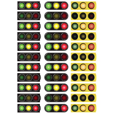 Street Light Stickers 1.5" x 1/2" Rectangle 35mm x 12mm Color Print 10/pk