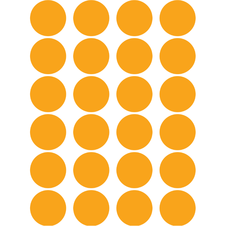 Color Coding Dot Stickers All 1" Orange 25mm Color Print 32/pk
