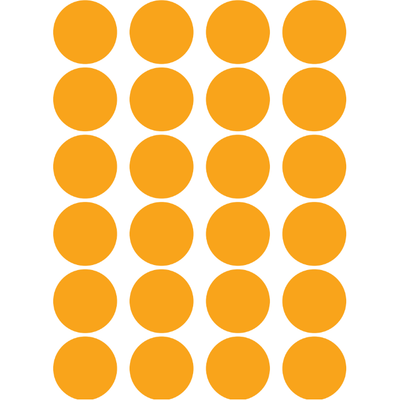 Color Coding Dot Stickers All 1" Orange 25mm Color Print 32/pk