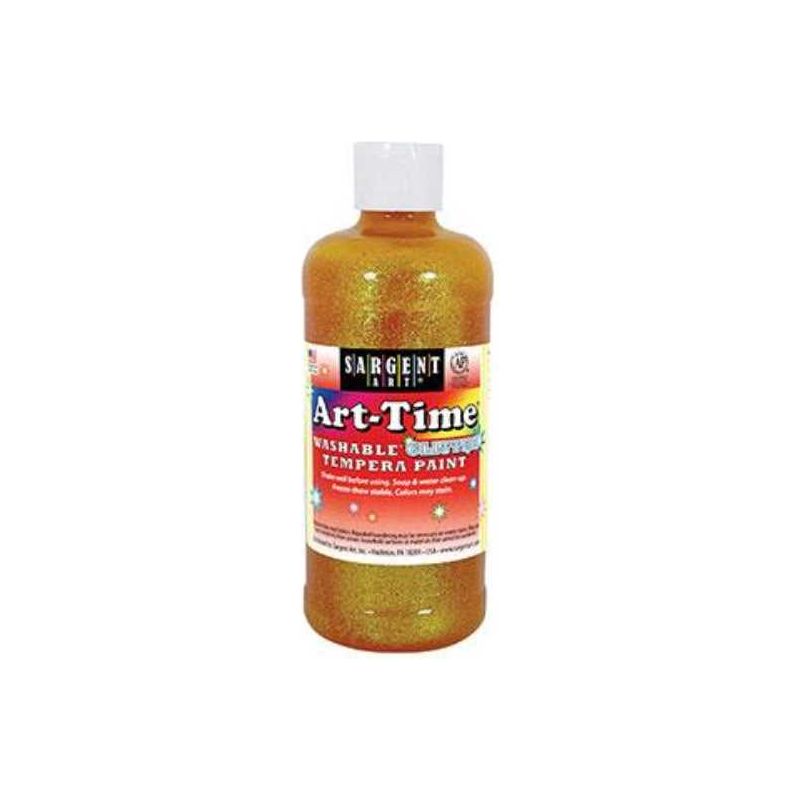 Washable Temepra Paint Glitter 16oz (Glitter Yellow)
