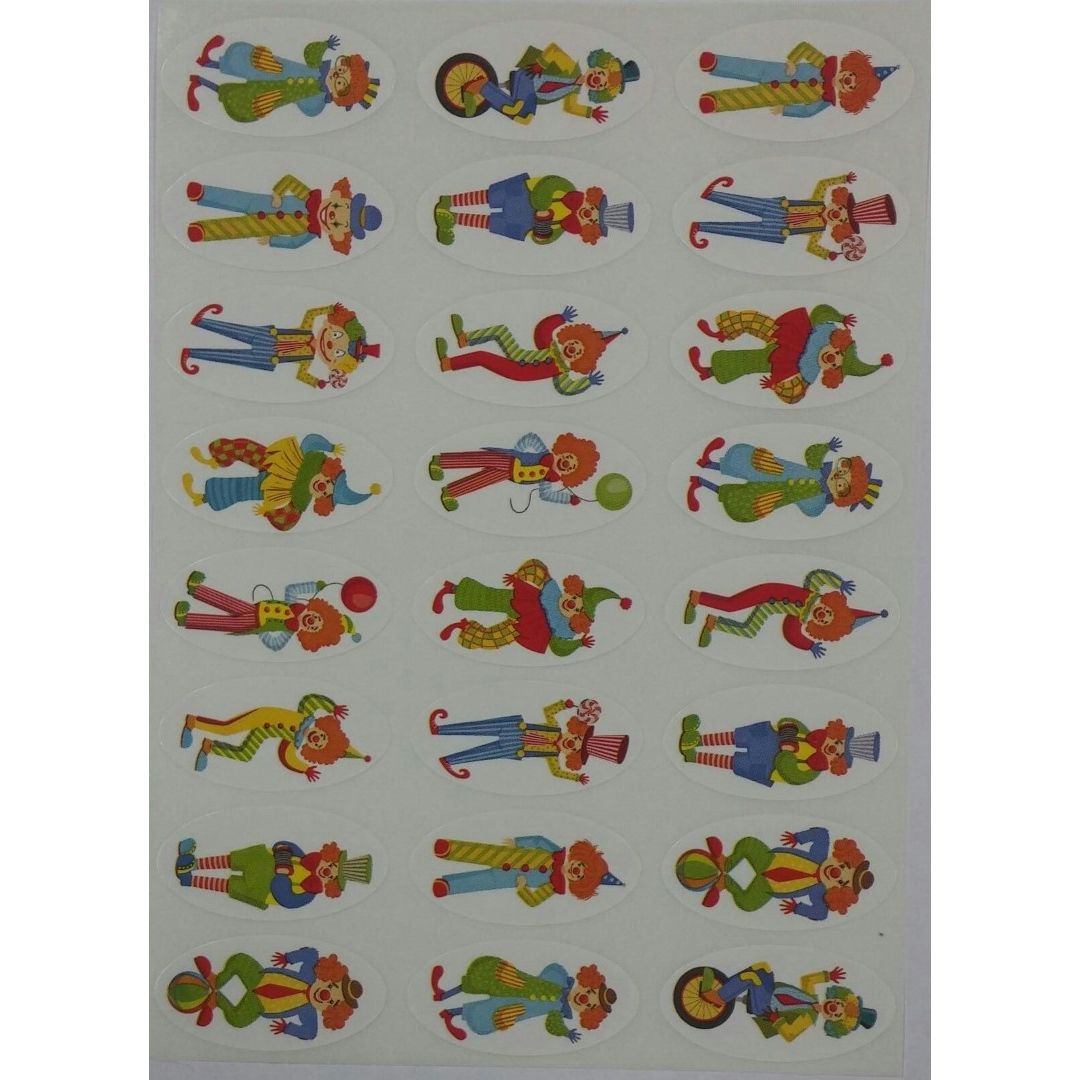 Clown Stickers 10/Sheets (discontinued)