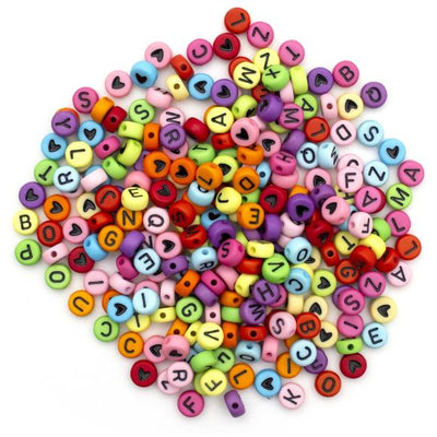 Alphabet Beads Assorted 7mm 250/Pk