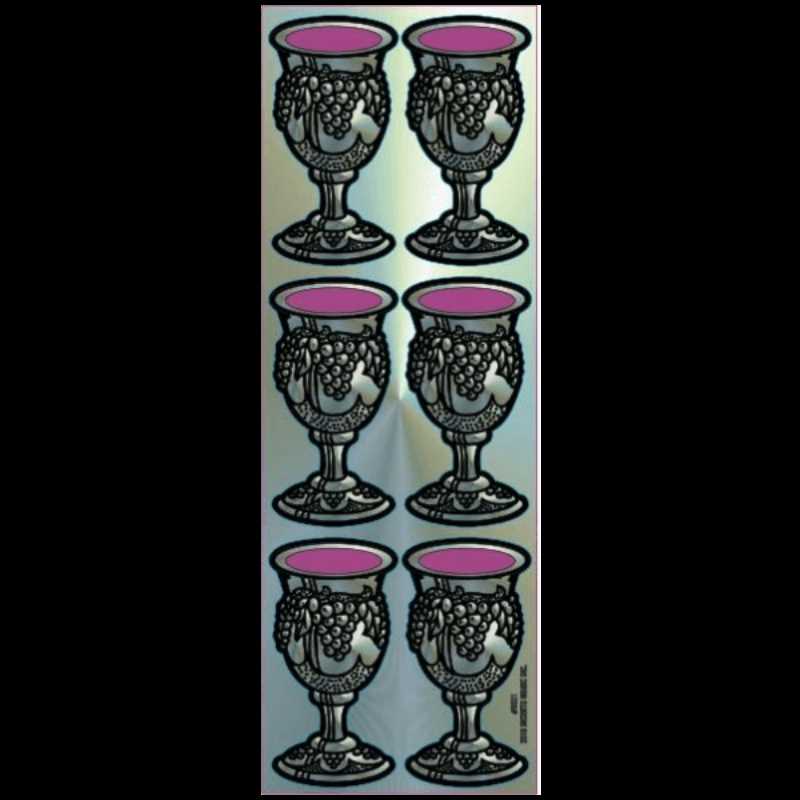 Silver Bechers Stickers 6 On A Sheet (25 Sheets)