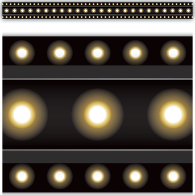 Black Marquee Straight Border Trim 35'' x 3'' 12/pk