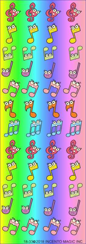 Musical Notes Stickers 6/sheets