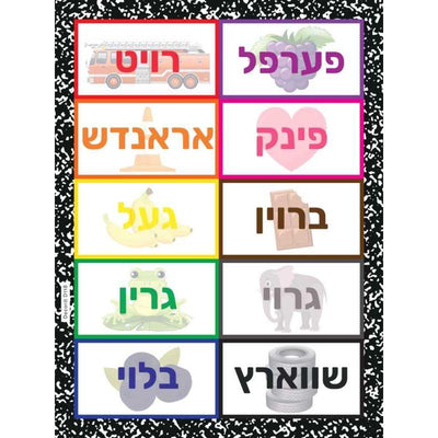 Colors With Pictures poster (Yiddish) 24 x 18.