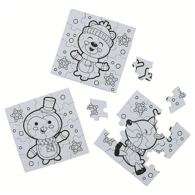 DIY Mini Winter Puzzles 50/pk 16 Pc Puzzle 4" x 4"
