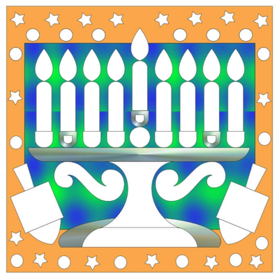 Chanukah 3D Foam Art  9″ x 9″  4 Colors